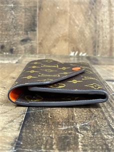 Authentic Louis Vuitton orange epi leather Josephine wallet insert and box